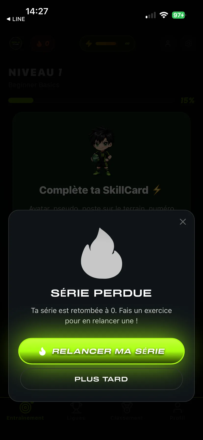 Sokai MVP mobile challenge screen