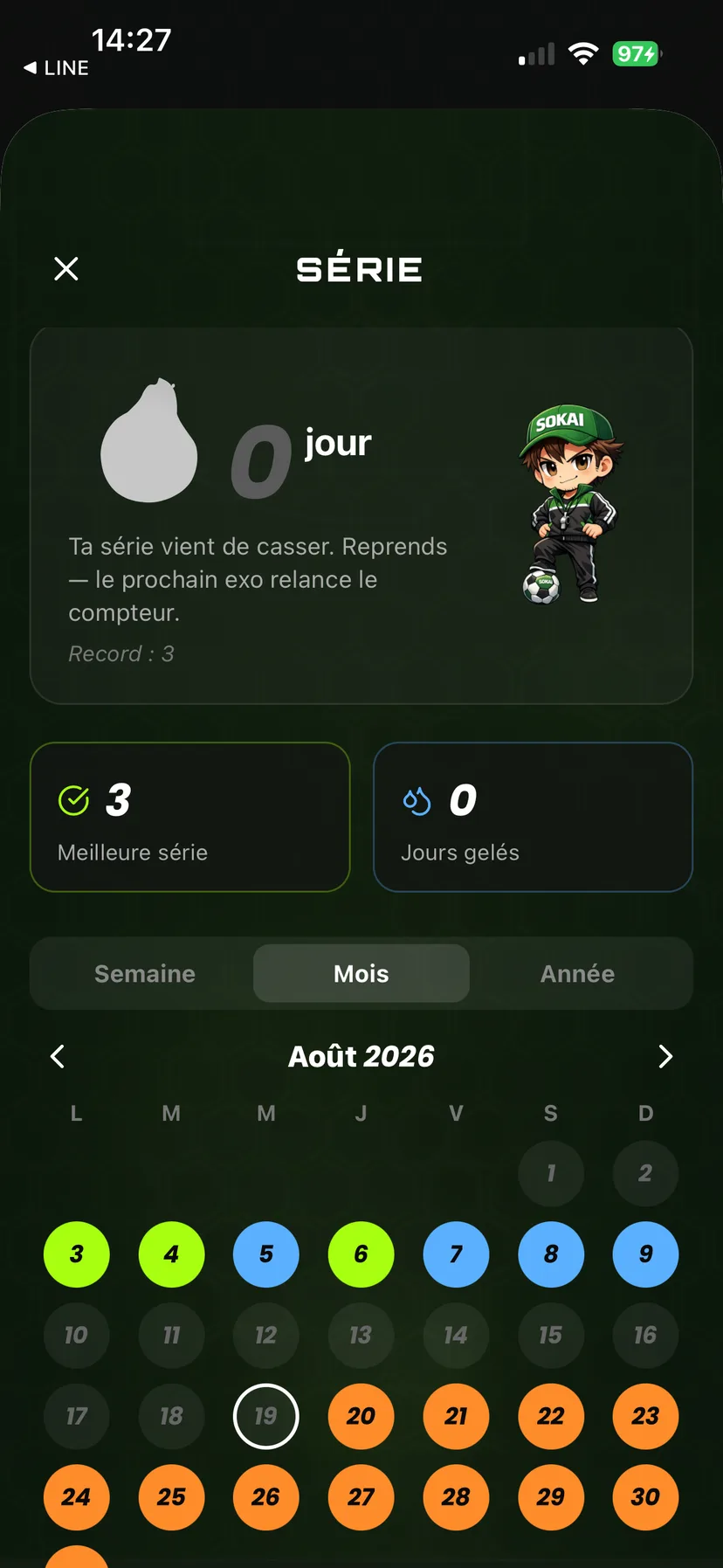 Sokai MVP mobile rewards screen